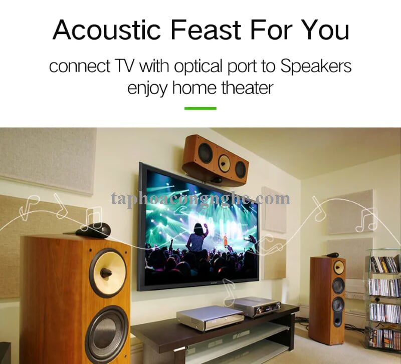 Ugreen 10541 3M màu Xám Dây cáp quang âm thanh 2 đầu dương AV108 30010541